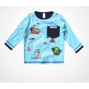 Milk & Sugar -Treasure Hunt Long Sleeve Tee Sky Blue