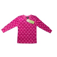 Linzi Merino Girls Pink Heart Thermal Top